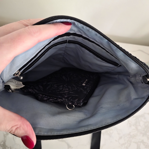 Baggallini Black Crossbody Bag with Floral Print - Picture 3 of 3